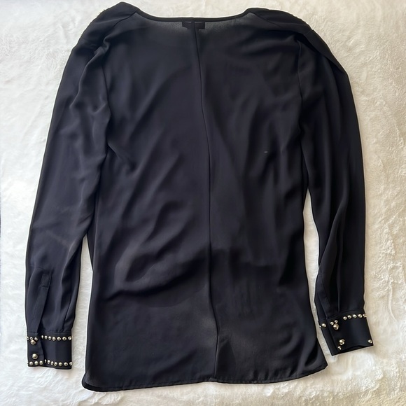 Caché Blouse with Gold Studded Detail High Low Size XS - Picture 6 of 8